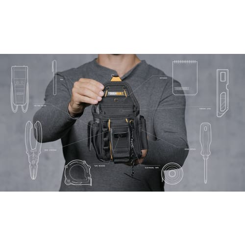 KNICKS TOUGHBUILT TB-CT-34 Small Electrician's Pouch, Polyester, Black