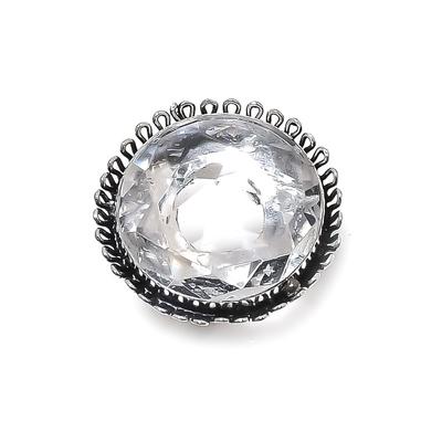 Natural White Topaz Gemstone Handmade 925 Sterling Silver Gift Ring Size 7 c9I92