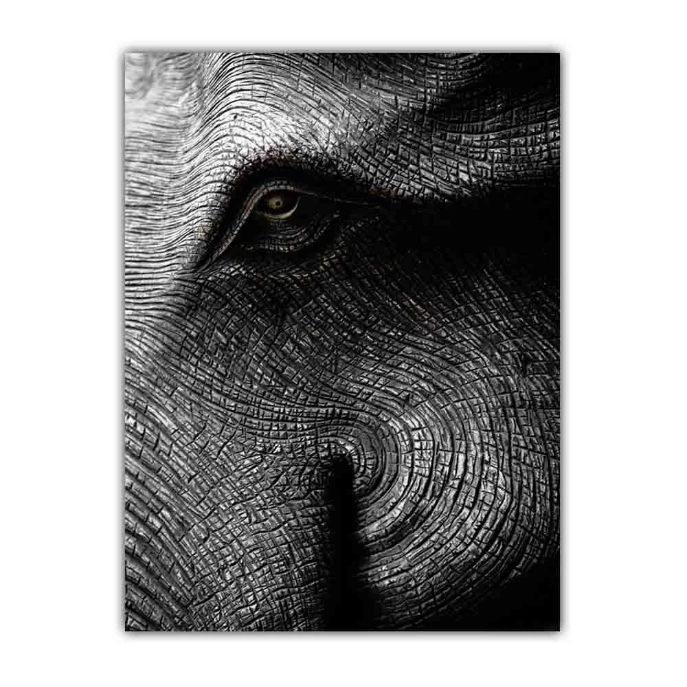 Animal Elephant Black and White Print Art Canvas Poster For Living Room Decoration Home Wall Picture