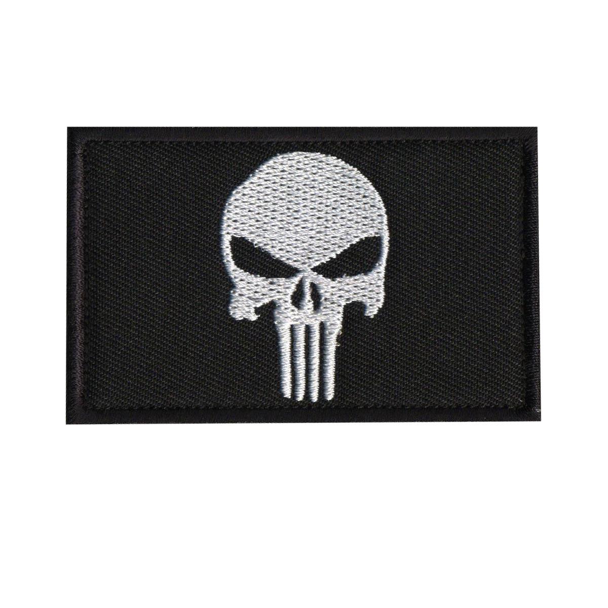 Classic Skull Embroidery Velcro Patch for Outdoor Bags & Clothing