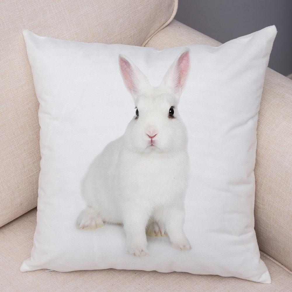 Home Sofa Kids Room Decor Cute Pet Animal Print Cushion Cover Pillowcase  Rabbit