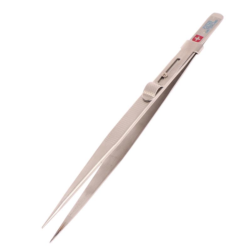 Jewelry Making Tool Tweezers Concave Groove Diamond Stainless Steel Adjustable Craft Tools For Jeweler
