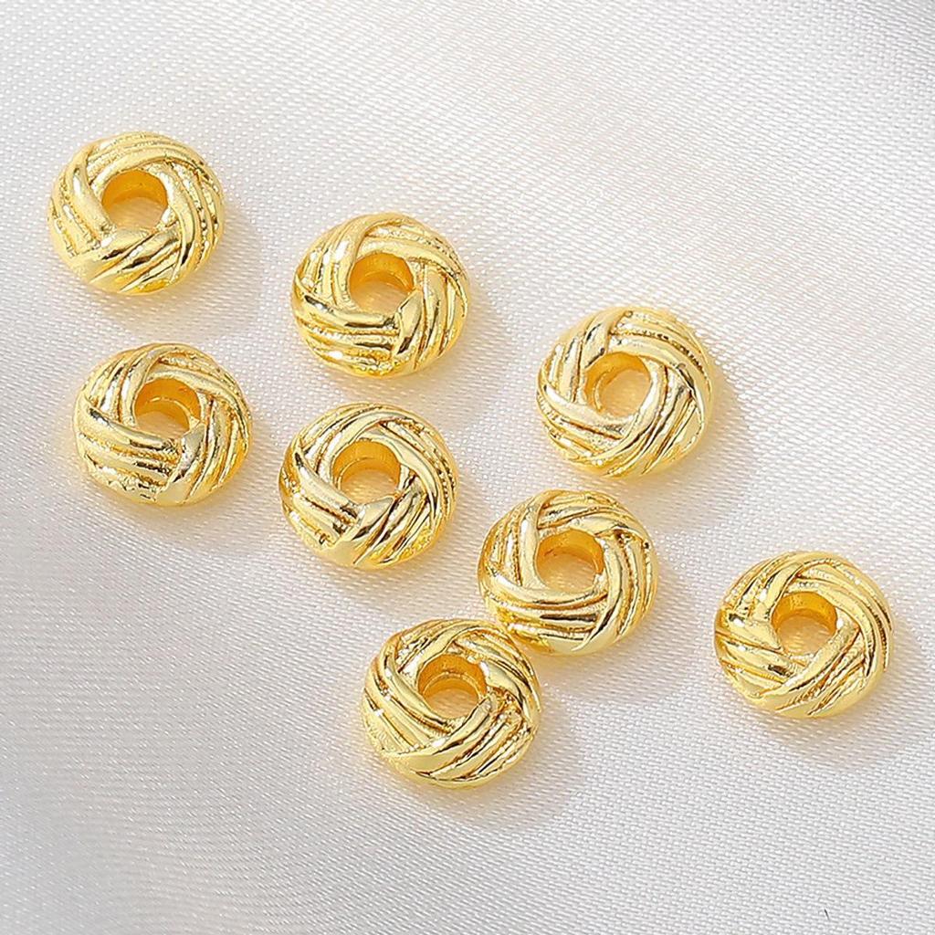 14k Gold Filled Verdrehte Perlen für DIY Schmuck Halskette & Armband Abstandshalter