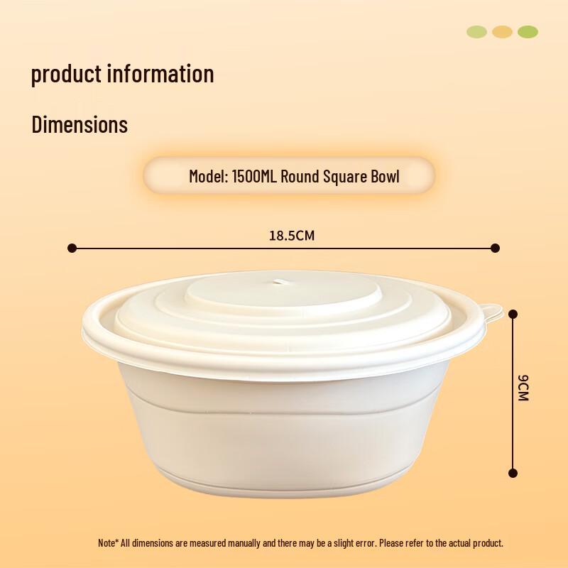 Biodegradable Corn Starch Round Takeout Container