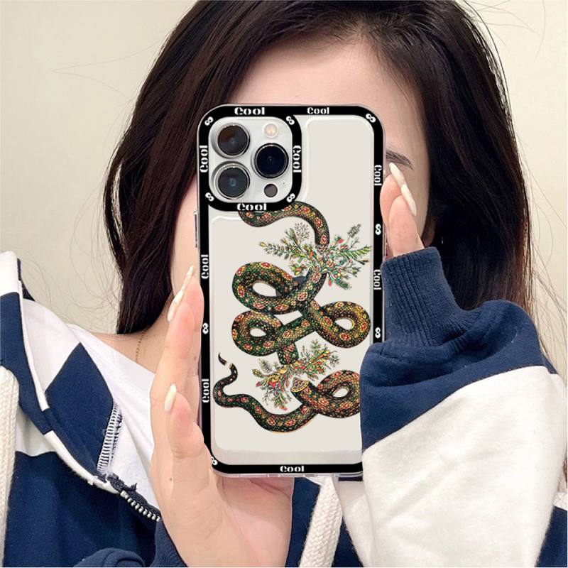 Hand Schlange Blume Schlange Malerei Handyhülle für iPhone 11 12 13 Mini Pro Max 14 Pro Max Hülle