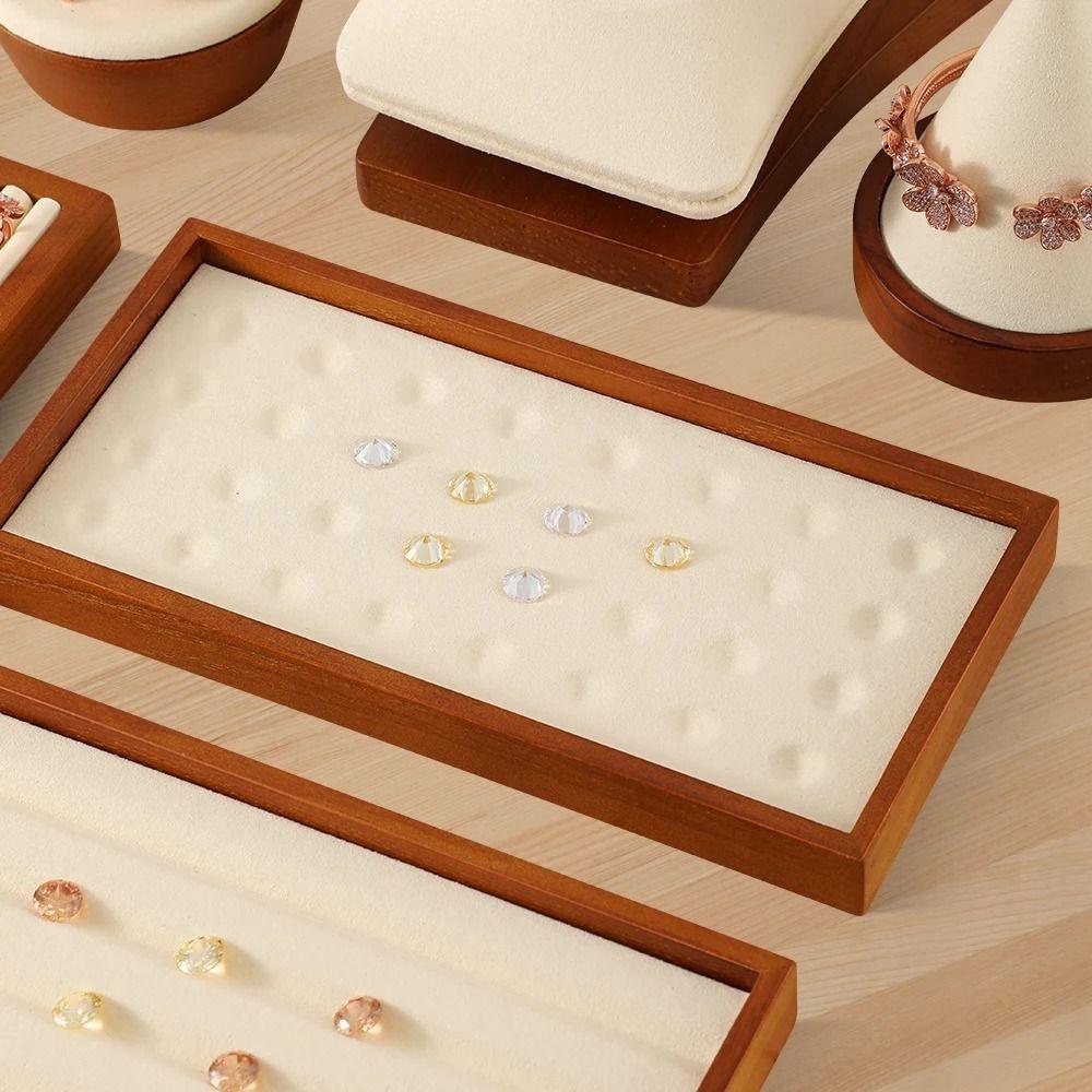 Stackable Flat Jewelry Tray Microfiber Valet Beads Storage Board Jewelry Display Props  Rings