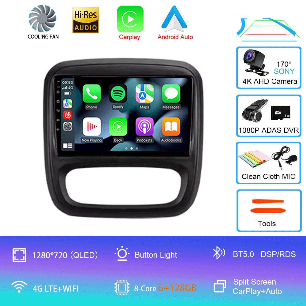 Android 12 Car Radio GPS for Renault Traffic 3 2014 - 2021 Opel Vivaro B 2014 - 2018 Multimedia Video Player Navigation Carplay