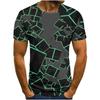 Summer Round Neck Geometric & Abstract Pattern 3D Print Top Fashionable Casual Short Sleeved Men's T-shirts