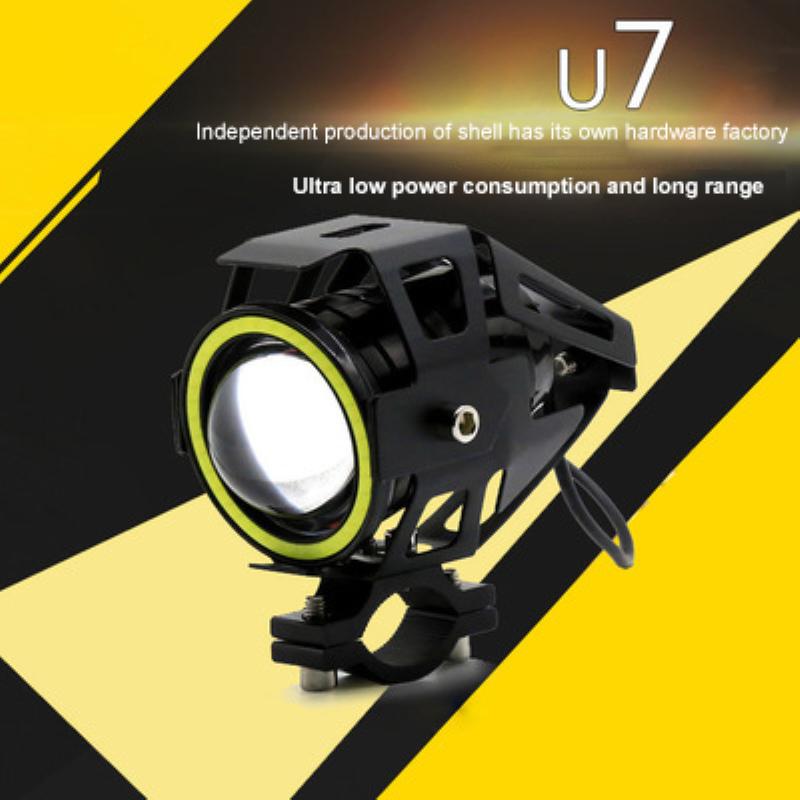 2025 LED Motorcycle Angel Eyes Motorbike LED Auxiliary Lamp U7 Headlamp Spotlights Motorcycle Headlights Super Bright 125W