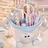 Cute Cartoon Desktop Pen Holder Large Capacity Portable Organizer for Students Office Multi-Function Stationery Storage Box for Pens Markers Scissors