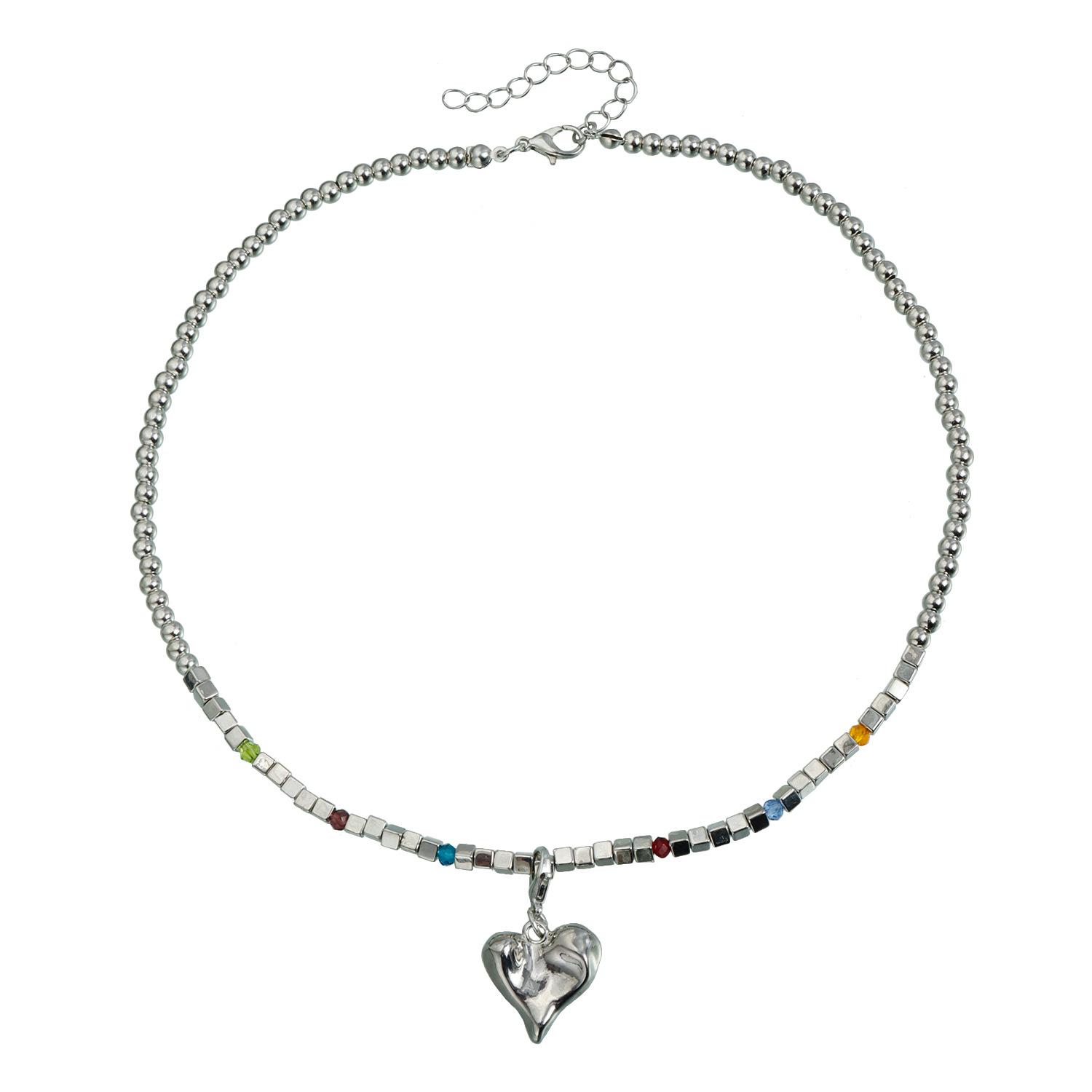 

Sweet and cool Spice Girls Wind ins Metal Sense Shaped Love Pendant Necklace Light Luxury Necklace