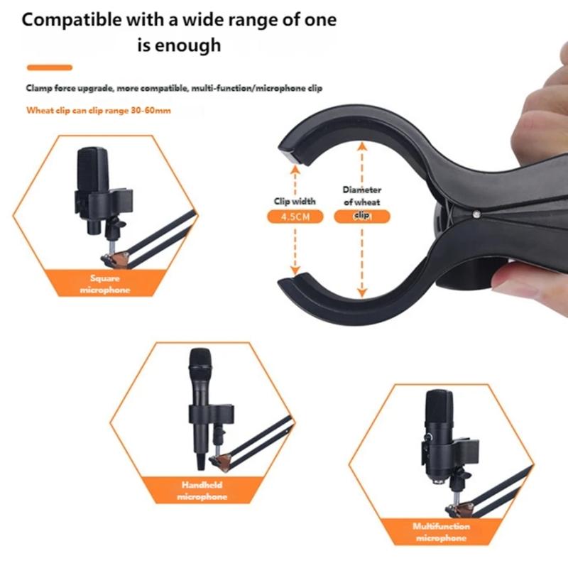 17mm Ball Head Clip Holder with AntiSlip Sponges for Secure Grip on Devices 32mm to 60mm Easy Installation Portable