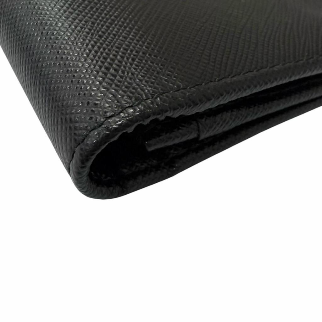 Great PRADA Purse Bifold Wallet Long Wallet black Safiano leather mens 2MV836 Used