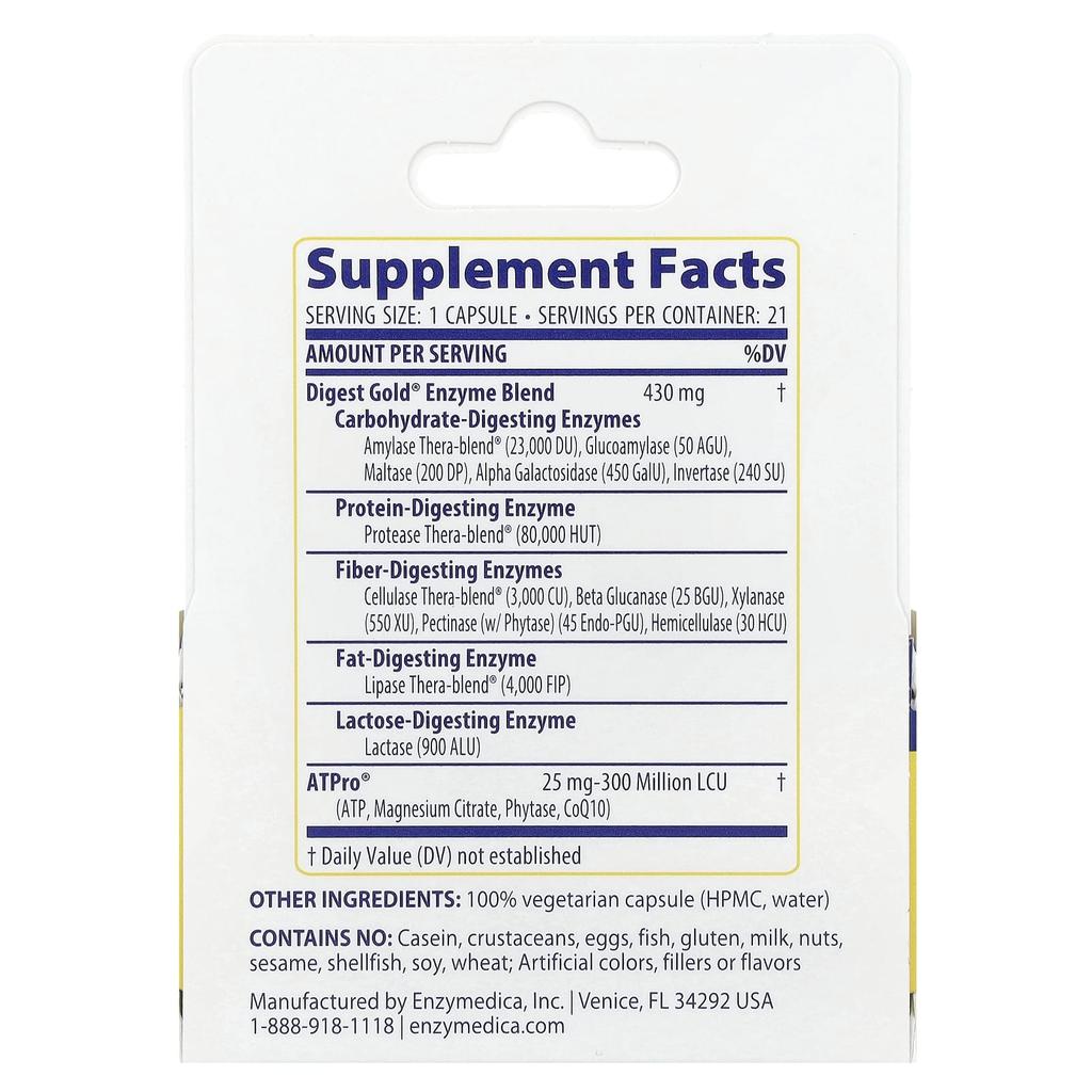Digest Gold® with Atpro®, Maximum Strength, 21 Capsules