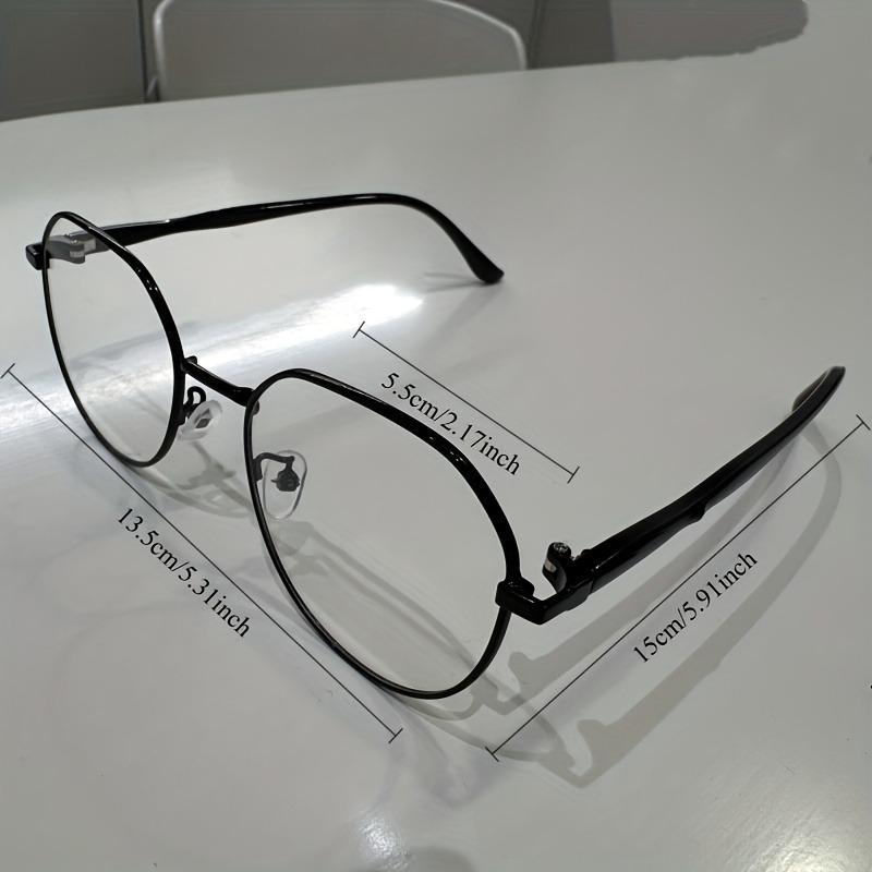 5PCS Ladies' retro oversized oval frame glasses with simple design suitable for daily and special occasions