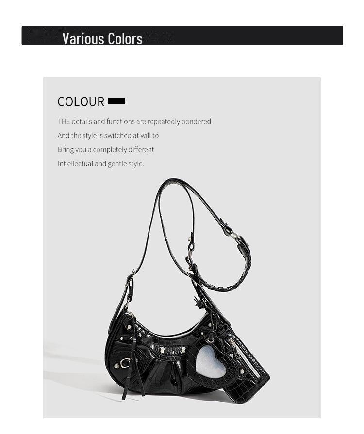 2024 Geantă la modă cu nituri la subrat: Stiluri versatile de mână, de umăr și Messenger
