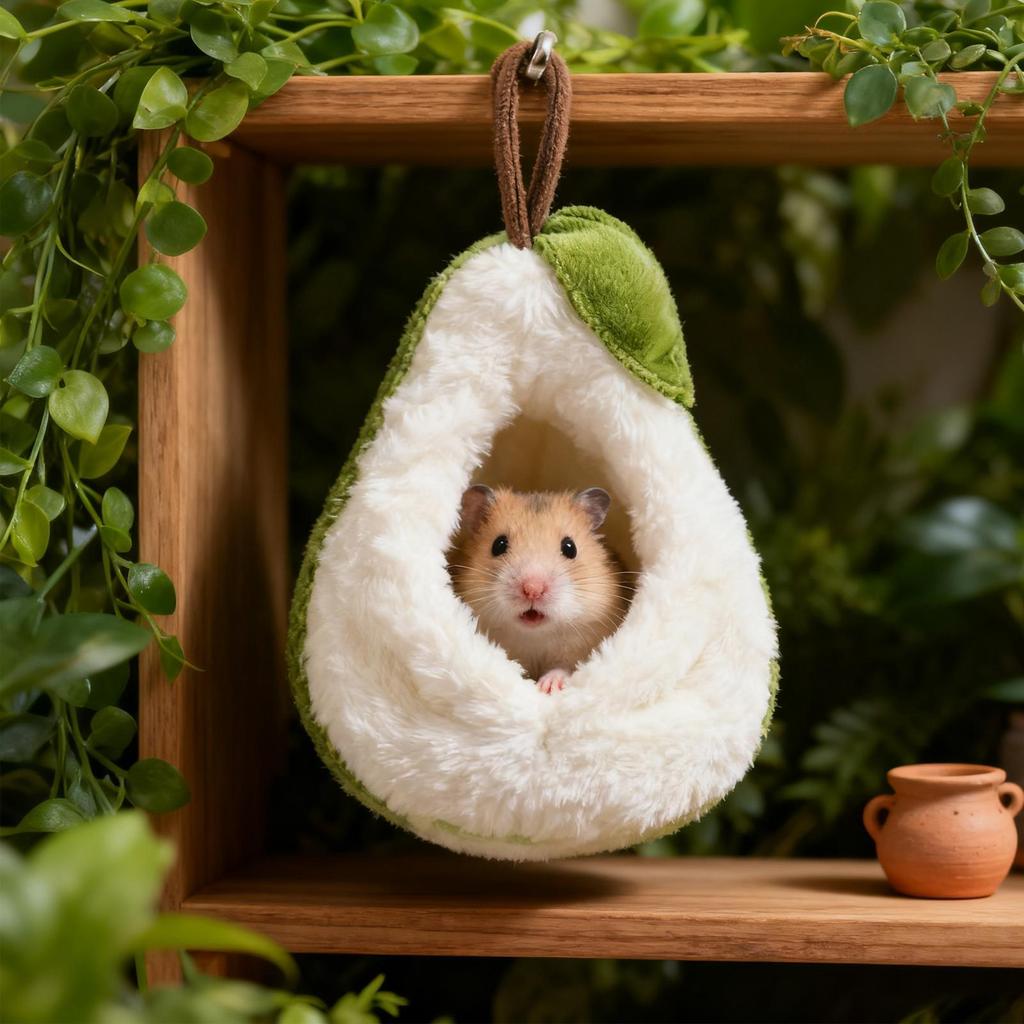 Hamster Hanging Bag Bed Winter Warm Hamster Sleeping Bag Pear Shape Warm Habitat Cozy Cage Accessories  for Wellness Comfort