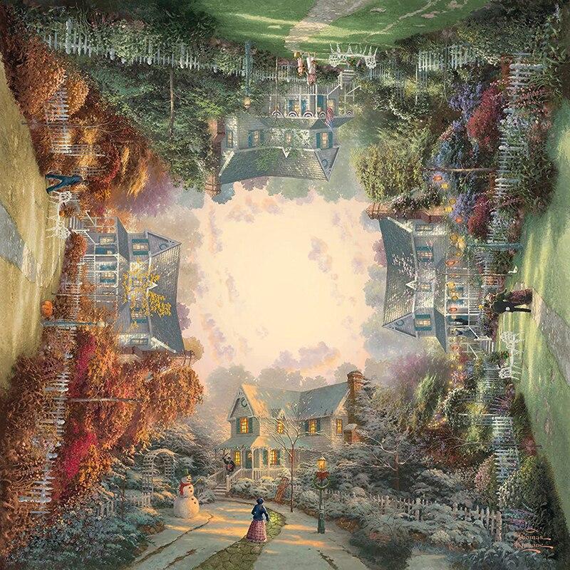 5D DIY Diamond Painting Four Seasons Scenery Diamond Embroidery Cross Stitch Full Round Drill Home Decor Manual Art Gift