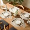 6PCS Braided Round Place Mats Kitchen Dining Table Runner Heat Insulation Non-Slip Washable Placemats Christmas Table Mats Home Decoration Pad Coaster