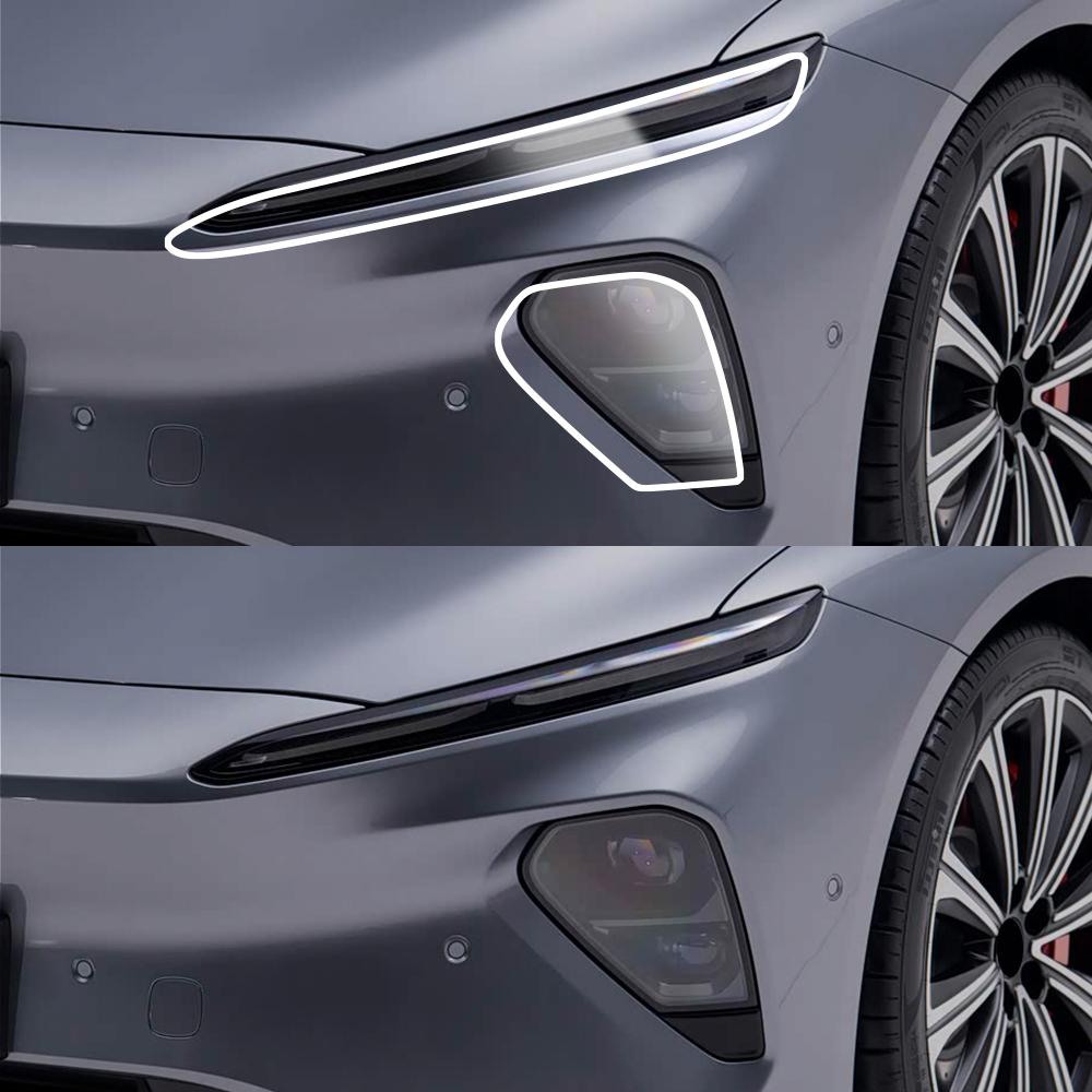 Premium High-Gloss Smoke Black TPU Car Headlight Protection Film for NIO ET7 2026-2026 Pre-Cut PPF Anti-Scratch Vinyl Film Kit