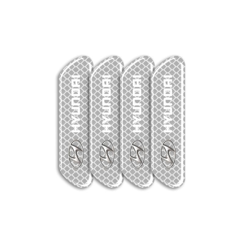 4PCS Car Door Safety Warning Reflective Mark 3D Sticker Car Accessories For Hyundai I30 Tucson I20 Accent I10 Elantra Veloster Getz