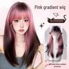 Black Pink Gradient Women's Long Straight Siamese Cat Wig - Sweet Cool Full Head Cover