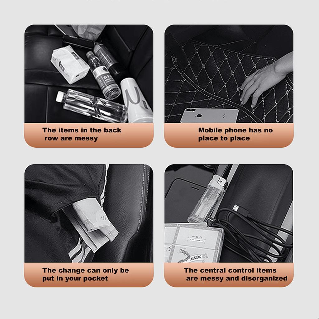 Car Seat Back Storage Hanging Box Under Seat Storage Box Cup Holder Tissue Box Auto Back Seat Bag Decoration
