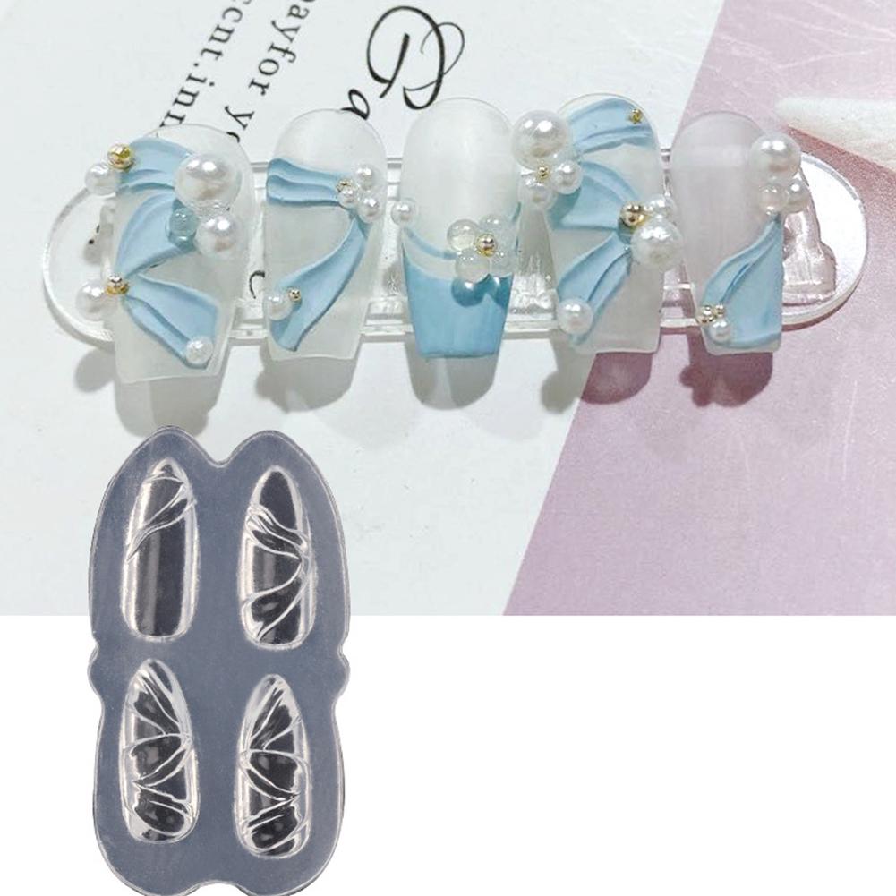 Bowknot Nail Carving Decor Heart Fingernail Love Ornament Stamping  Stencil