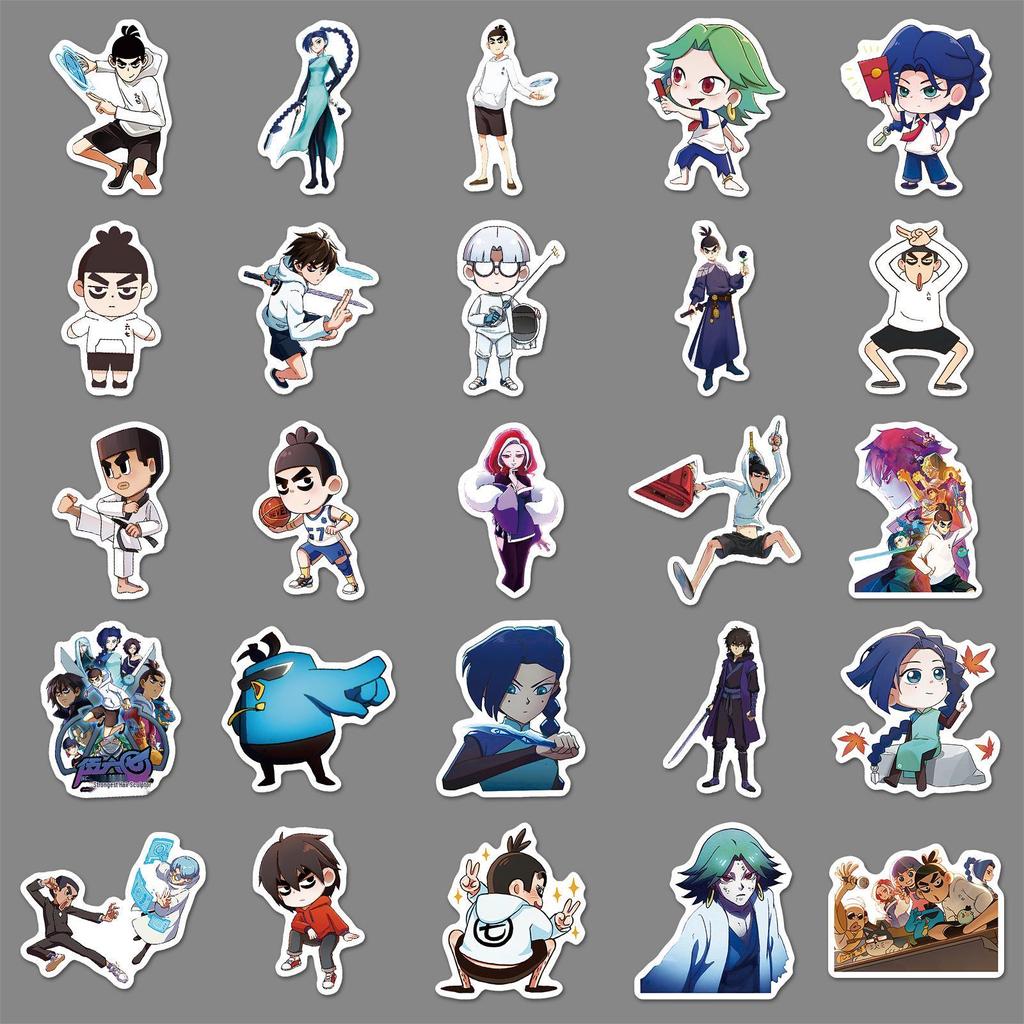 50 Assassin Wu Liuqi Cartoon Stickers: Chinese Animation Decor for Laptops & Tablets