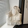 Elegant Solid Color Lace Decoration Casual Shoulder Bag For Daily Use Women