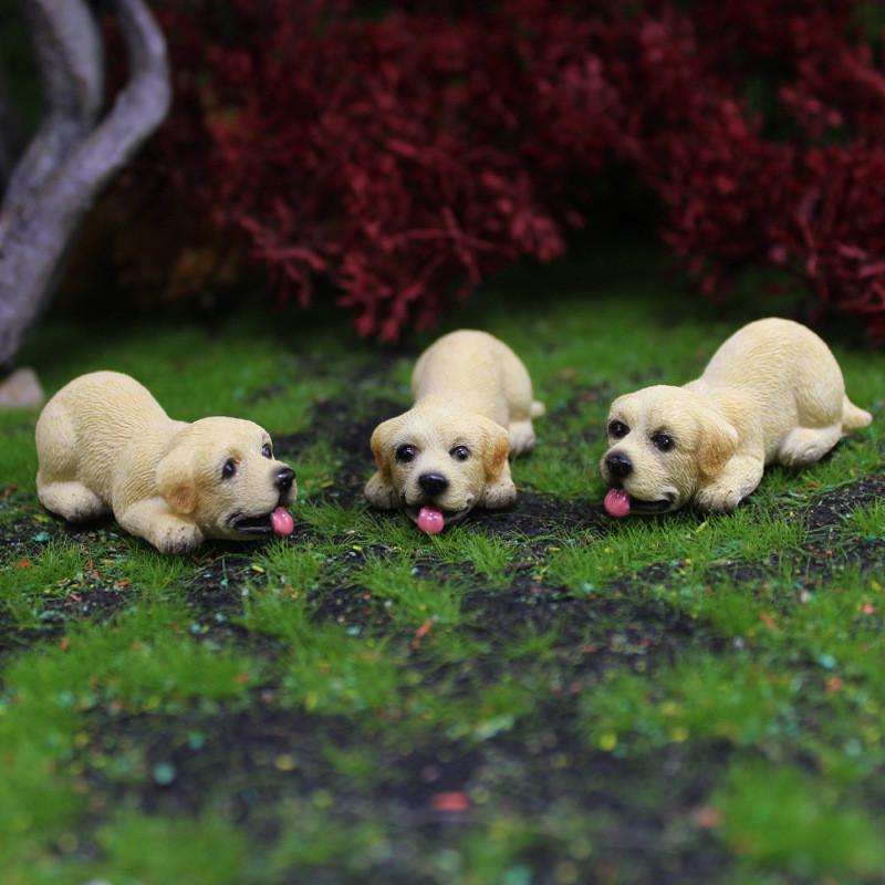 Garden Resin Pet Figurine With Labrador Indoor Decoration Accessories