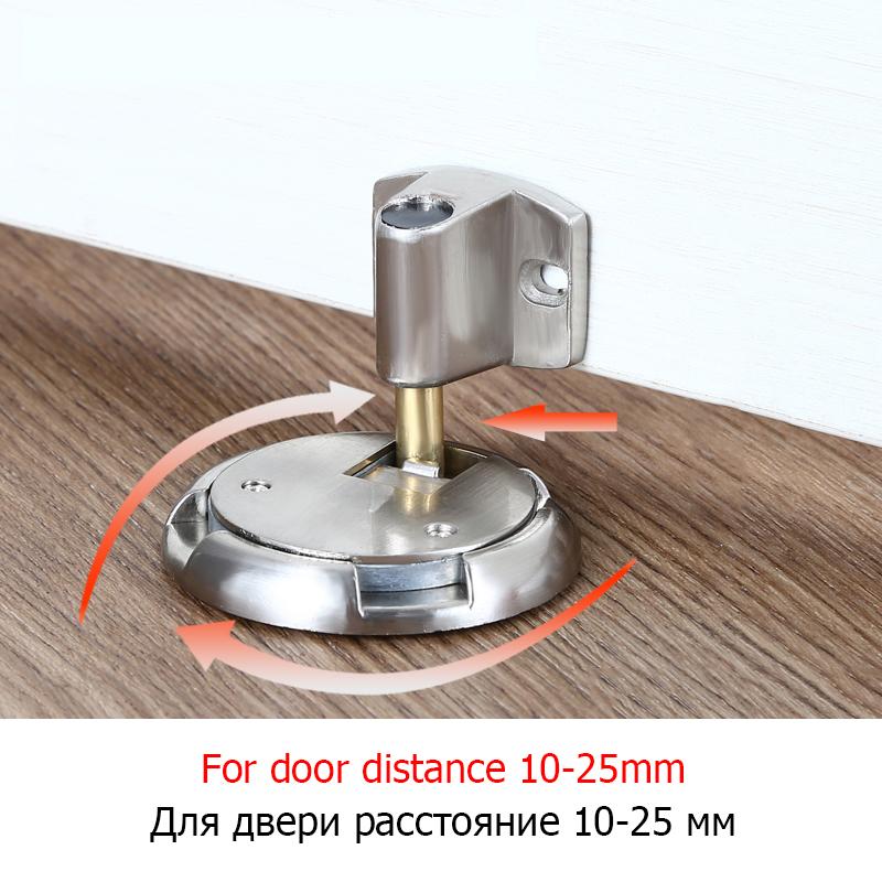 KAK Heavy Duty Magnetic Door Stopper Mechanical Door Stop Adjustable Door Holder Non-punch Sticker Furniture Door Hardware