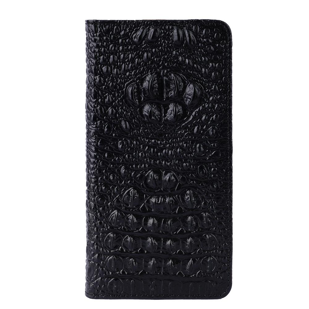 Crocodile Pattern Top Layer Cowhide Flip Wallet Phone Case for Xiaomi Poco C81X Poco X7 Civi 3 Shockproof Protective Cover