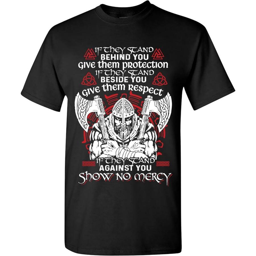 Мужская футболка викинга «Не проявляй милосердия» - Лучший подарок викингу S