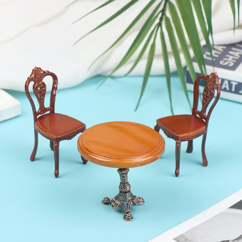 1/12 Wood Dollhouse Miniature Wooden Furniture Miniature Round Stool/Table