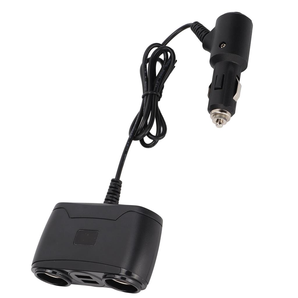 Cigarette Lighter Splitter Adapter 120W USB QC 3.0 Car Plug Charger 2 in 1 with Digital Dispaly Avec interrupteur