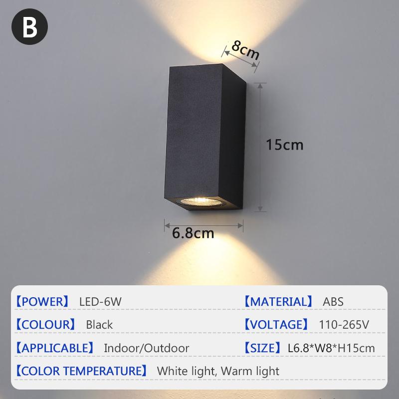 LED Wall Lamp Outdoor IP65 Waterproof GU10 Upper Lower Lighting Porch Courtyard Lights Indoor and Outdoor Decorative Wall Lamp