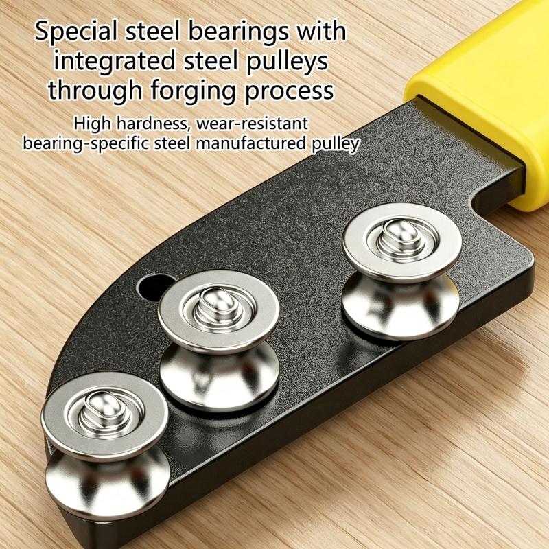 Handheld Wire Guide Roller Tool 200mm Steel Wire Straightening Tool with Contoured Grip for Wiring Installation, Cable Pulling and Line Organization