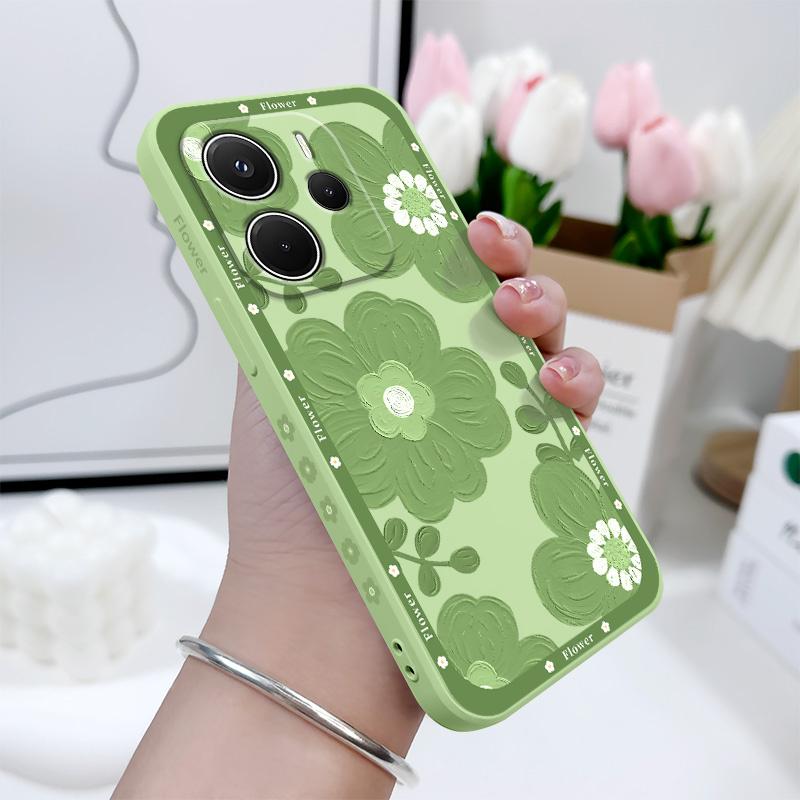 Spoony Flowers Phone Case For Xiaomi Redmi Note 14 13 12 12S 11 11S 10 10S 9 9S 14C Pro Plus 4G 5G Liquid Silicone Cover