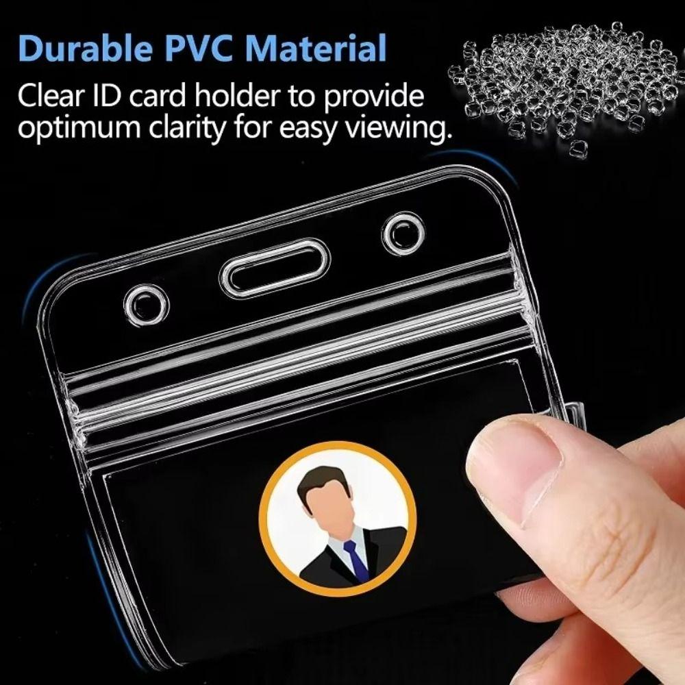 1PC Transparent ID Card Badge Holder PVC Name Card Protector Cover Simple Employee Card Case
