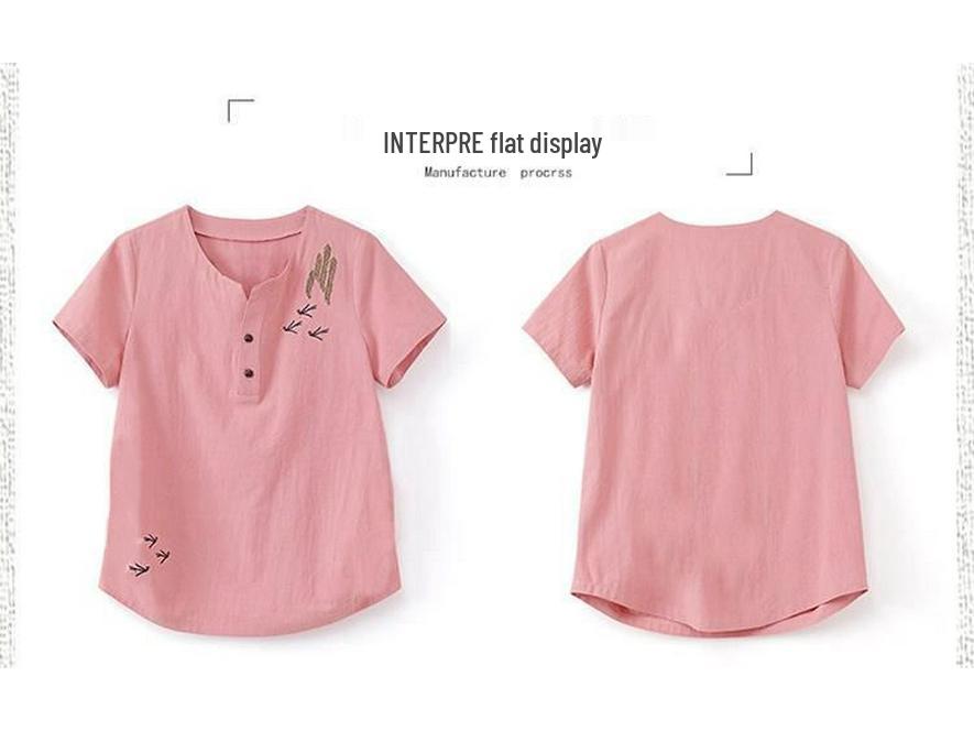 Tricou de damă larg din bumbac-in imprimat cu mânecă scurtă - Vară 2021, Mărimi mari, Stil literar pentru mame de vârstă mijlocie.