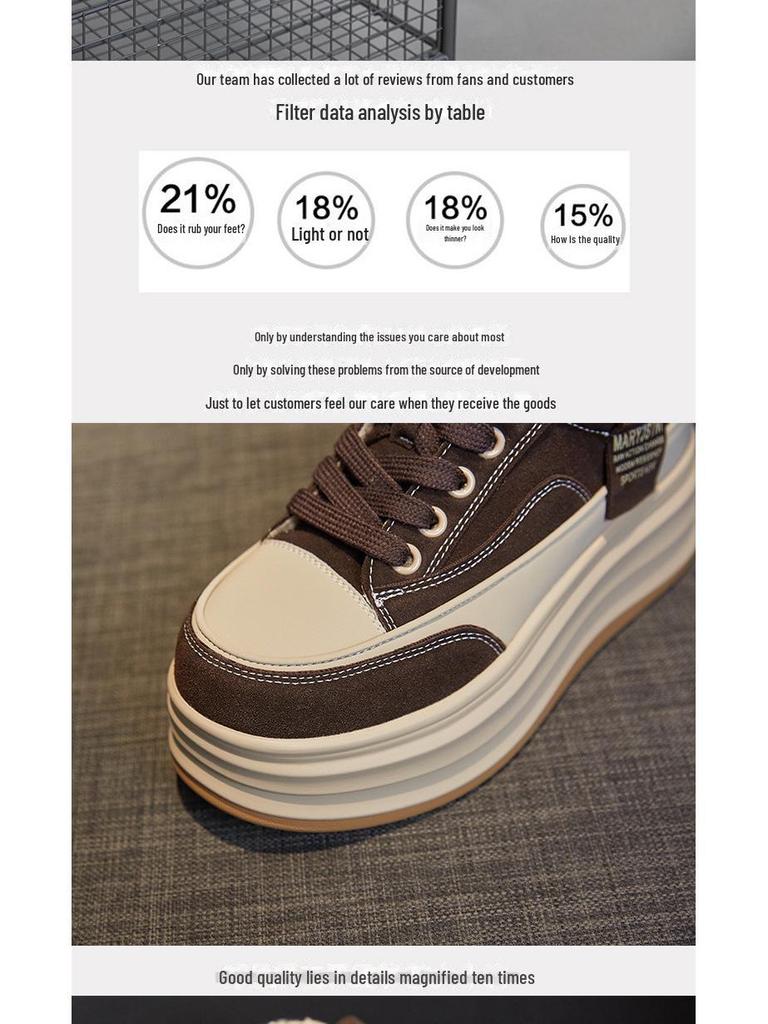 Women's Plush Warm Lamb Wool Height-Increasing Sneakers – Casual Thick-Soled Winter Shoes In White.