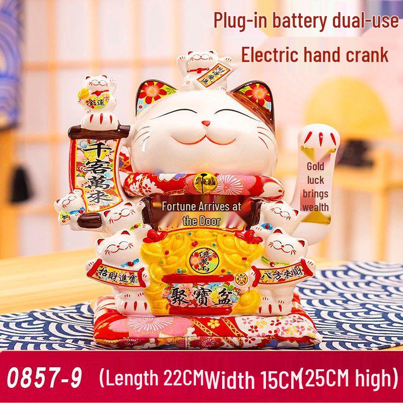 Lucky Cat 2025 Model: Automatic Waving Hand Ornament for Business Prosperity and Home Decor
