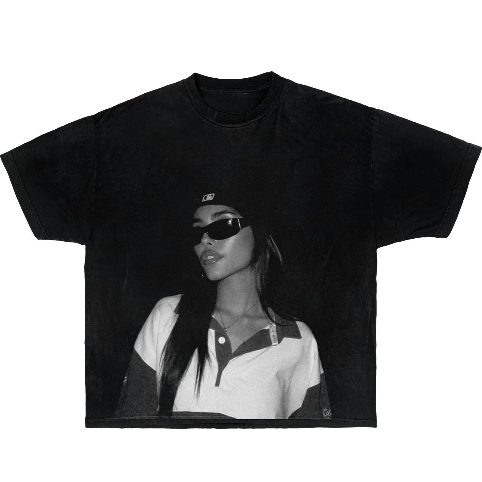 

2026 Madison Beer Printed Cotton T-shirt Summer Men s and Women s Pop Music Y2K Clothes Fashion Short Sleeve Shirt Fan Gifts ... S разноцветный