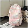 The new schoolbag is high-value, fresh and sweet, literary tie-dye backpack, couple contrasting colors, light travel backpack.