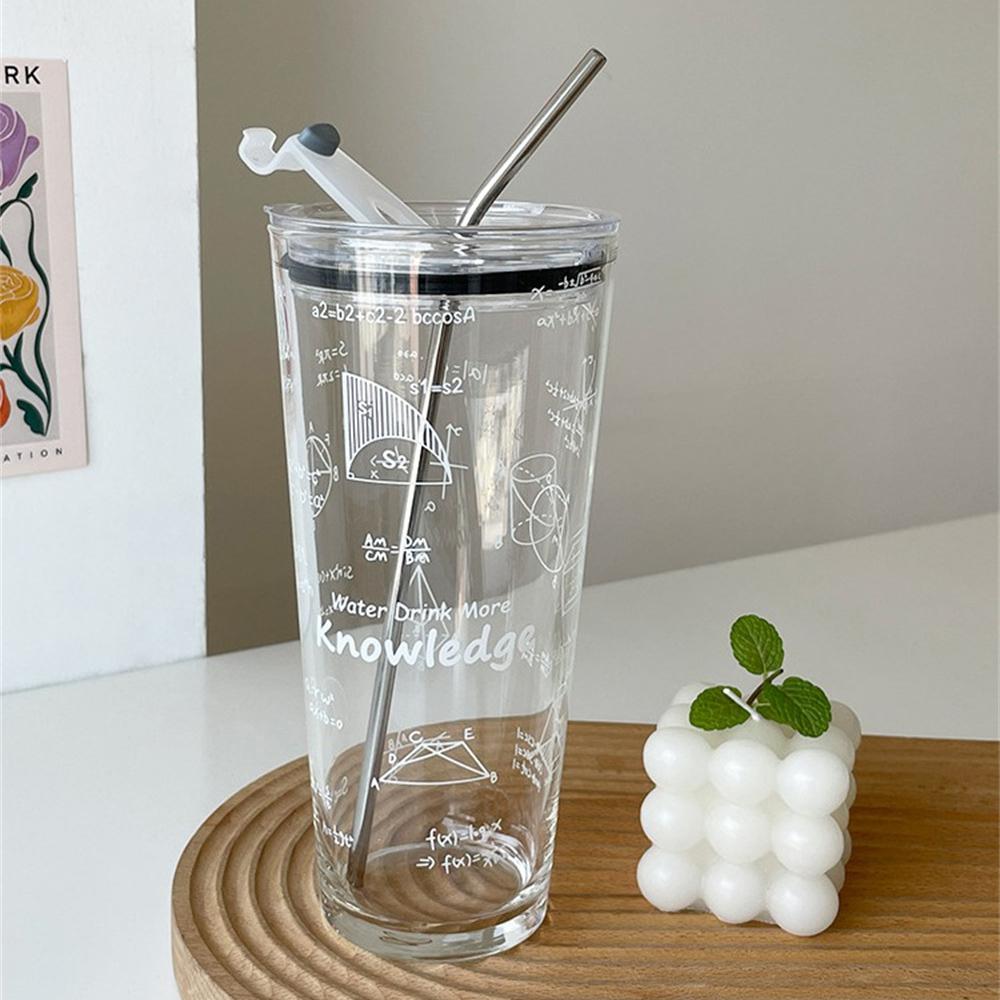 

Glass High Capacity Exquisite Workmanship Very Practical Sippy Cup Hot Water Cup Straw Easy To Use Classic Design Water Cup