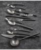 Japanese Snowflake 304 Stainless Steel Matte Cutlery Set: Retro Western Style Steak Knife, Dessert Spoon, Fork.