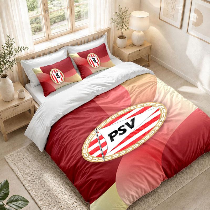 Bedding Set 1 Duvet Cover 2 Pillowcases PSV Eindhoven FC Print Bedroom Home Decoration