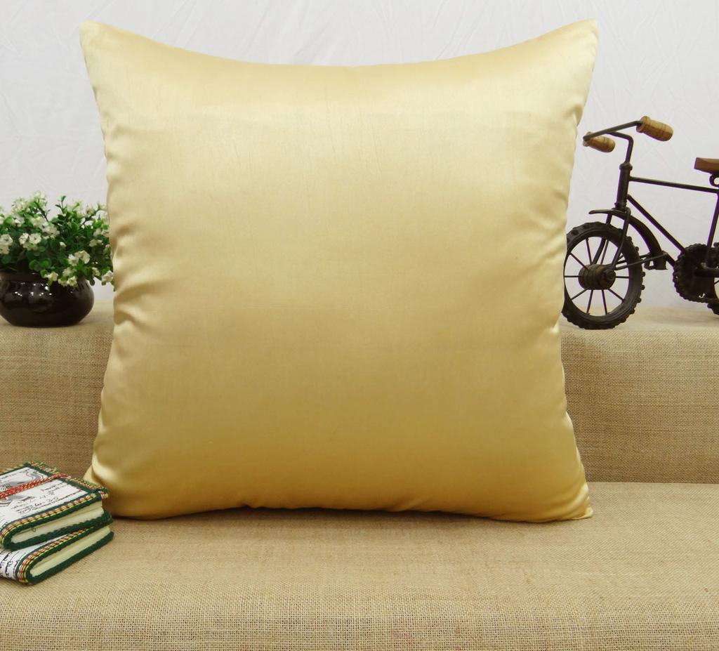 Decorative Satin Silk Cushion Pillow Throw Home Decor Solid Cover - Choose