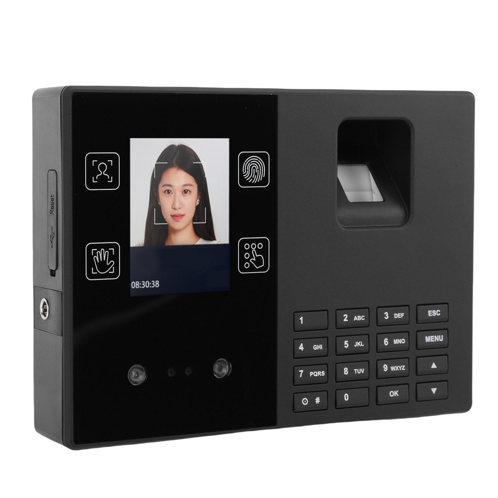

4 in 1 Employee Attendance Machine Facial Fingerprint Palm Print PIN Recognition Time Clock for Small Business EU Plug